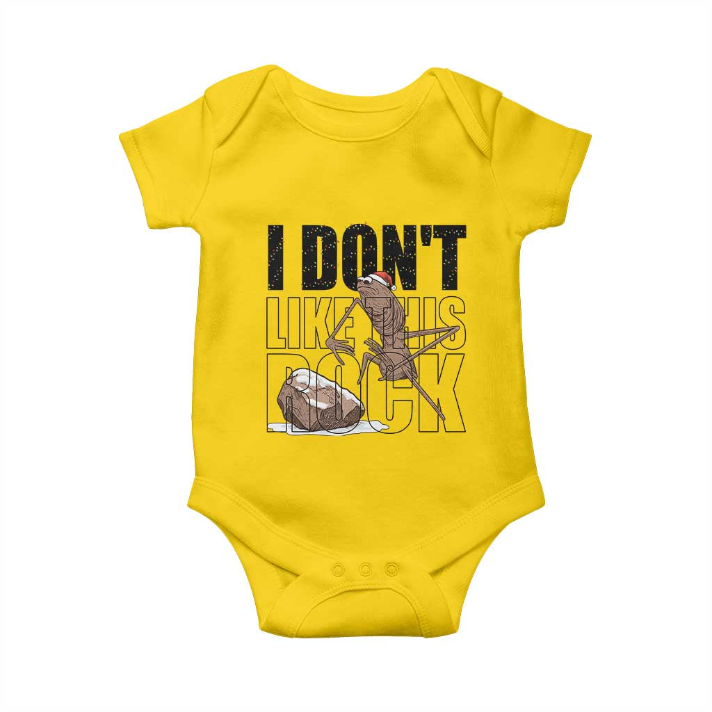 Marcus The Worm Christmas Meme Baby Onesie I Do Not Like This Rock Xmas - Wonder Print Shop