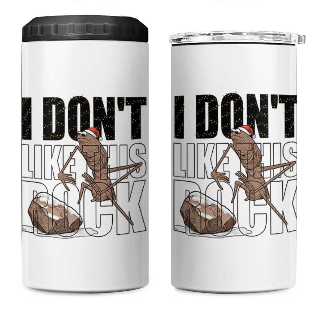 Marcus The Worm Christmas Meme 4 in 1 Can Cooler Tumbler I Do Not Like This Rock Xmas - Wonder Print Shop