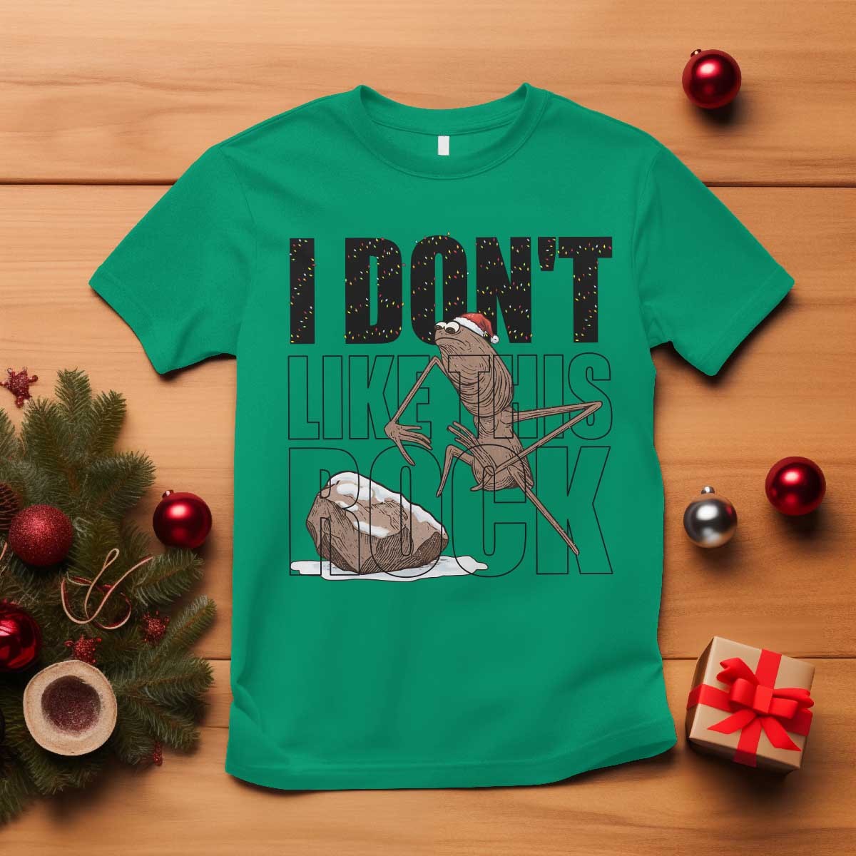 Marcus The Worm Christmas Meme T Shirt I Do Not Like This Rock Xmas - Wonder Print Shop