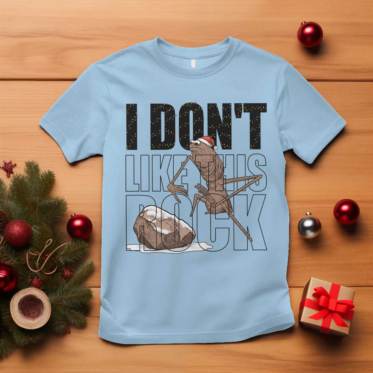 Marcus The Worm Christmas Meme T Shirt I Do Not Like This Rock Xmas - Wonder Print Shop
