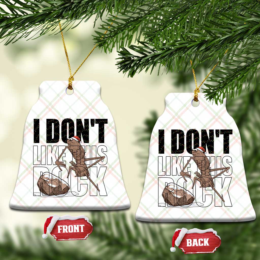 Marcus The Worm Christmas Meme Ceramic Ornament I Do Not Like This Rock Xmas - Wonder Print Shop