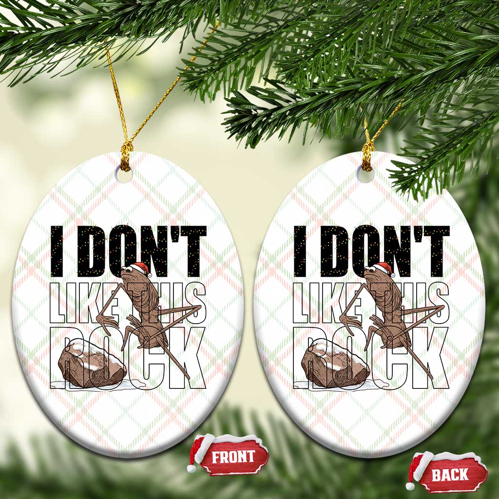 Marcus The Worm Christmas Meme Ceramic Ornament I Do Not Like This Rock Xmas - Wonder Print Shop