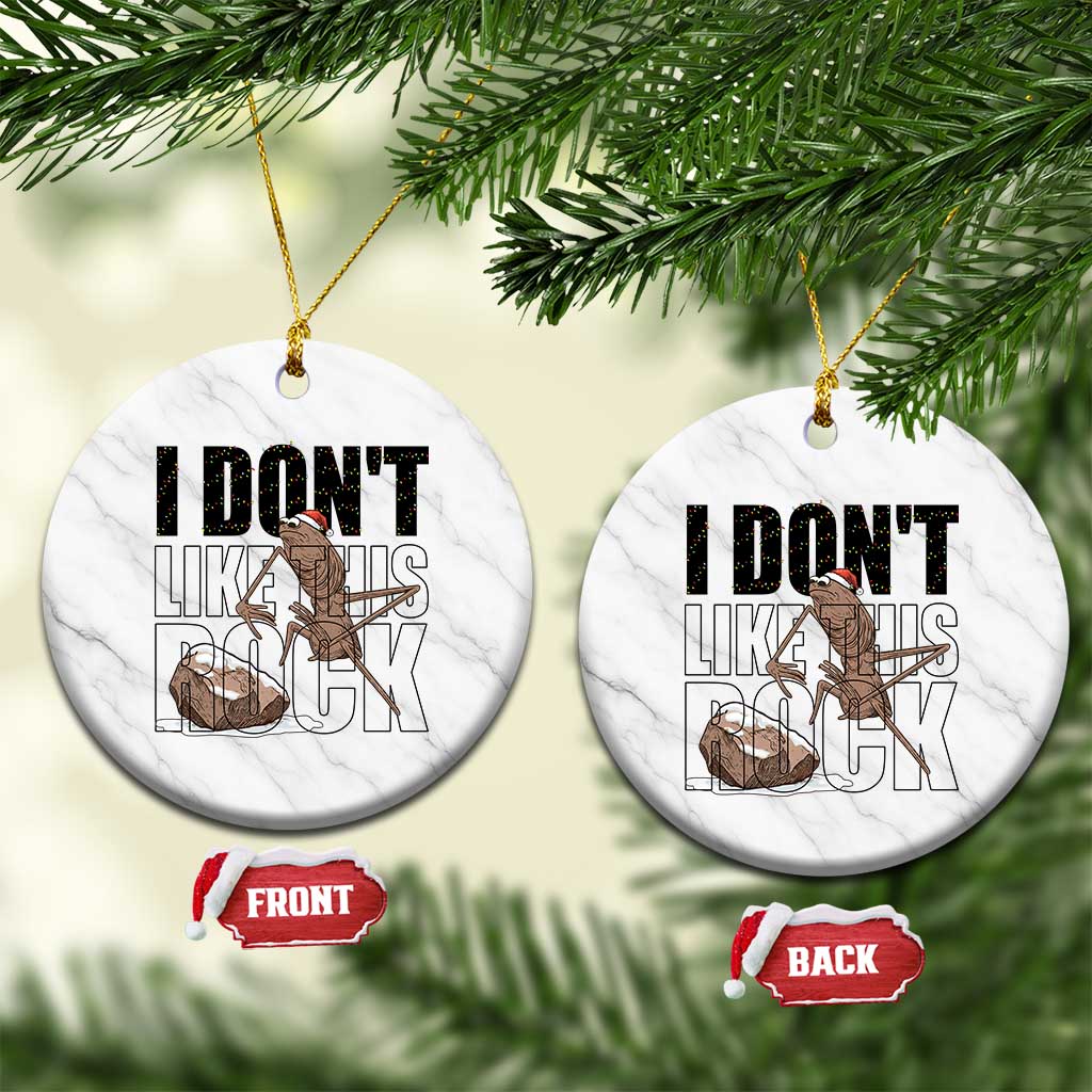 Marcus The Worm Christmas Meme Ceramic Ornament I Do Not Like This Rock Xmas - Wonder Print Shop