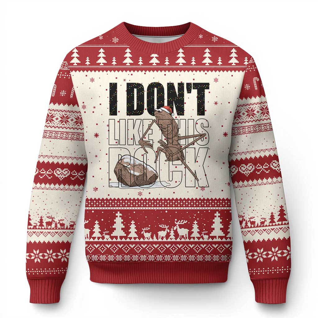 Marcus The Worm Xmas Meme Ugly Christmas Sweater I Do Not Like This Rock Xmas - Wonder Print Shop