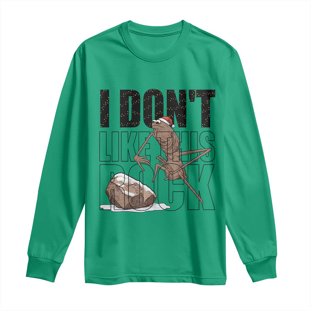 Marcus The Worm Christmas Meme Long Sleeve Shirt I Do Not Like This Rock Xmas - Wonder Print Shop