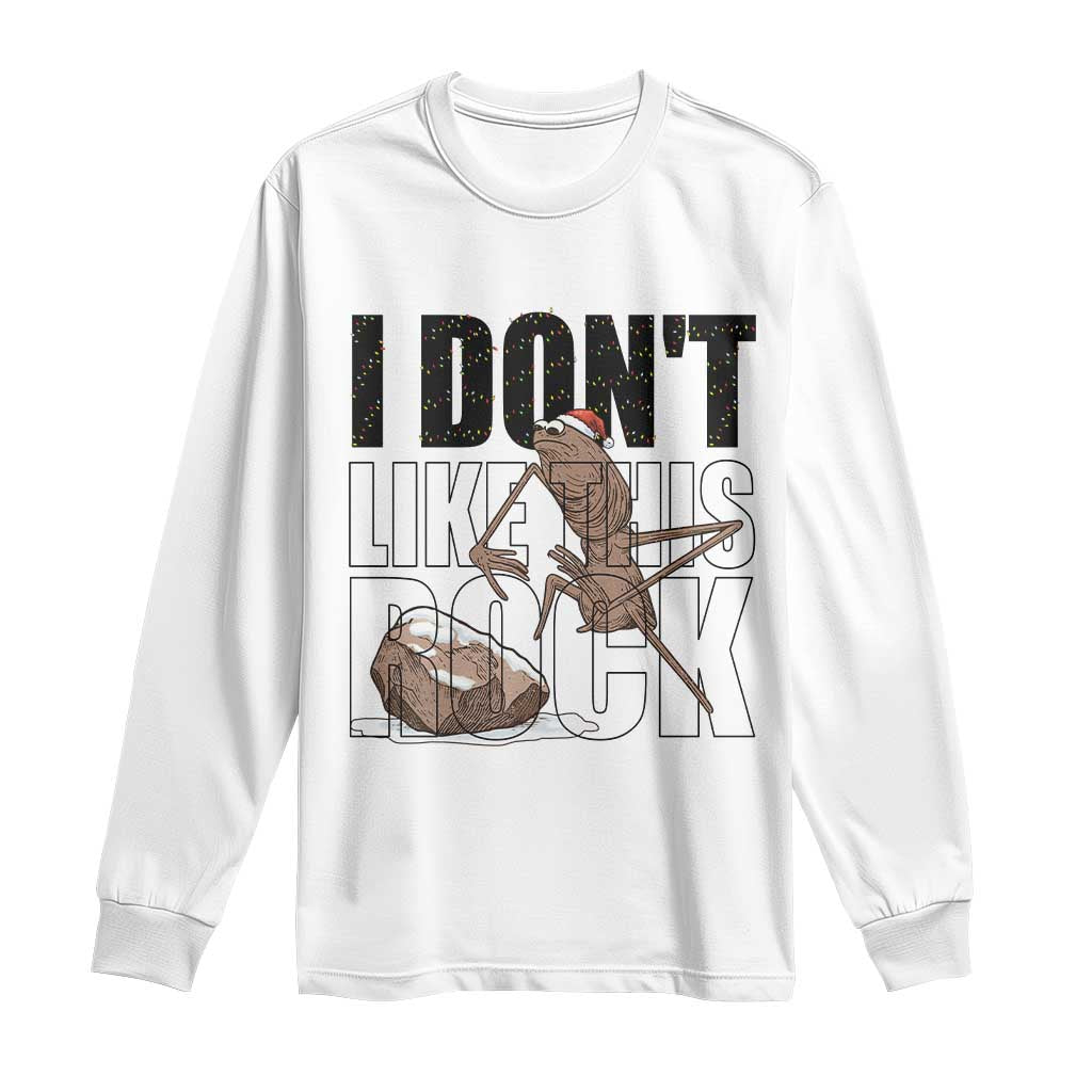 Marcus The Worm Christmas Meme Long Sleeve Shirt I Do Not Like This Rock Xmas - Wonder Print Shop