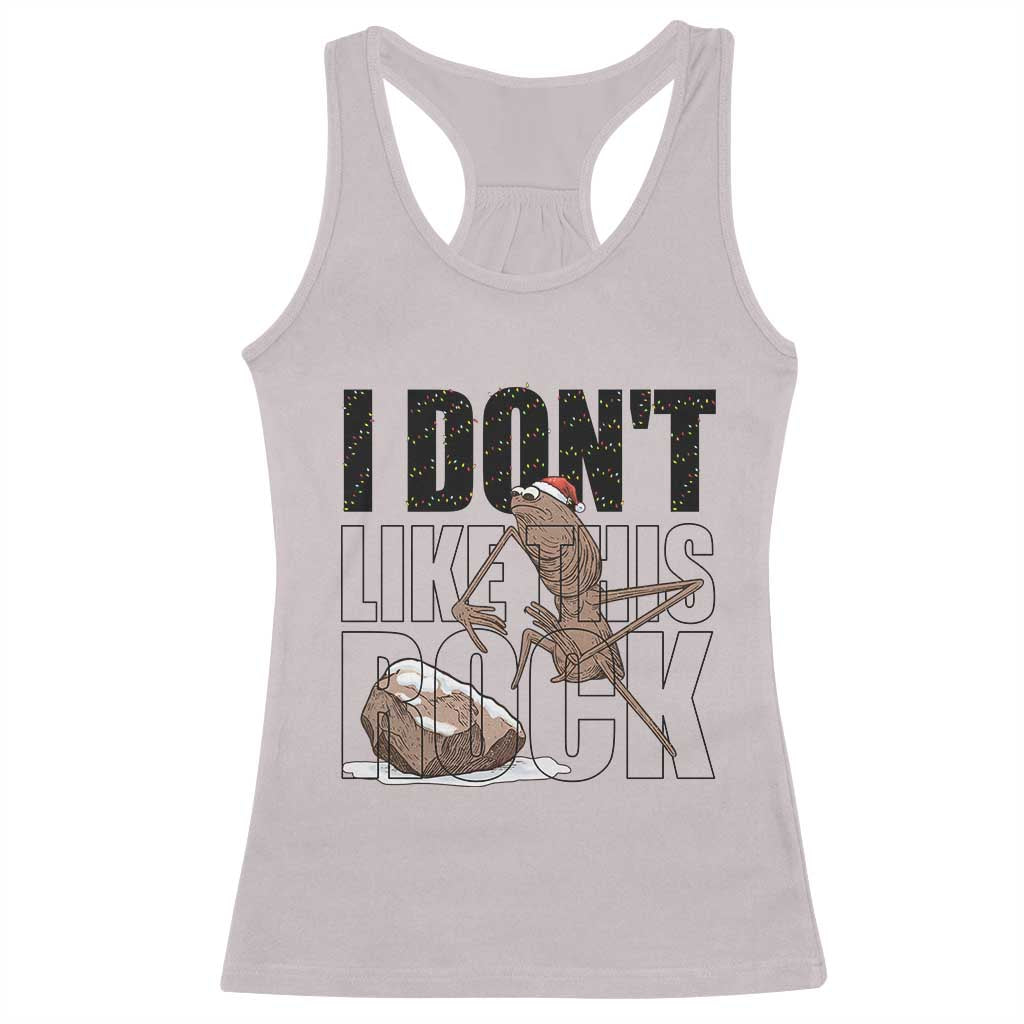 Marcus The Worm Christmas Meme Racerback Tank Top I Do Not Like This Rock Xmas - Wonder Print Shop