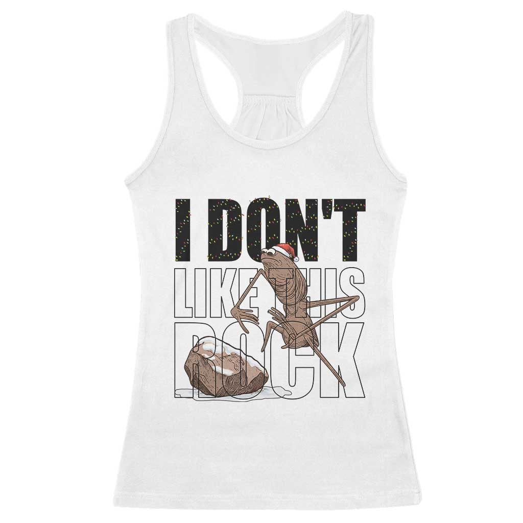 Marcus The Worm Christmas Meme Racerback Tank Top I Do Not Like This Rock Xmas - Wonder Print Shop