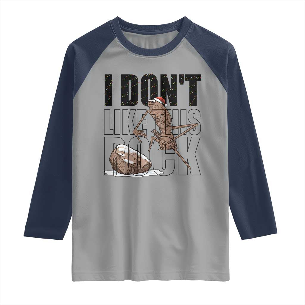 Marcus The Worm Christmas Meme Raglan Shirt I Do Not Like This Rock Xmas - Wonder Print Shop