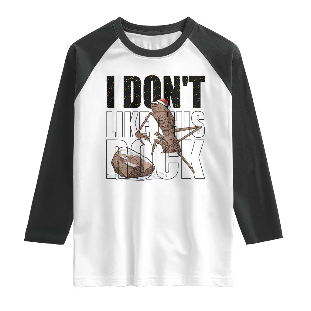 Marcus The Worm Christmas Meme Raglan Shirt I Do Not Like This Rock Xmas - Wonder Print Shop
