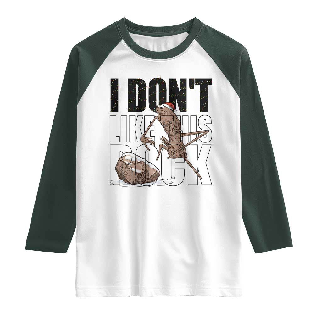 Marcus The Worm Christmas Meme Raglan Shirt I Do Not Like This Rock Xmas - Wonder Print Shop