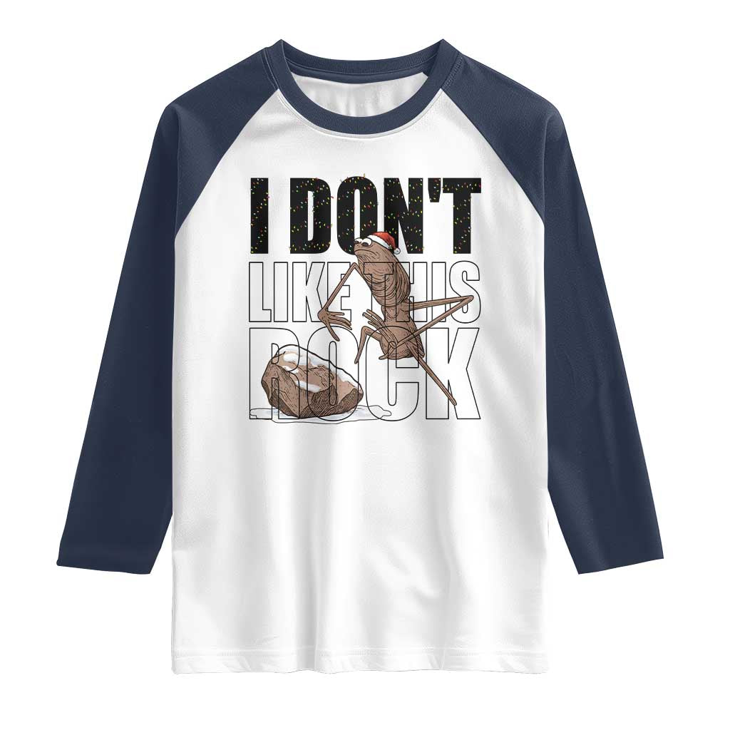 Marcus The Worm Christmas Meme Raglan Shirt I Do Not Like This Rock Xmas - Wonder Print Shop