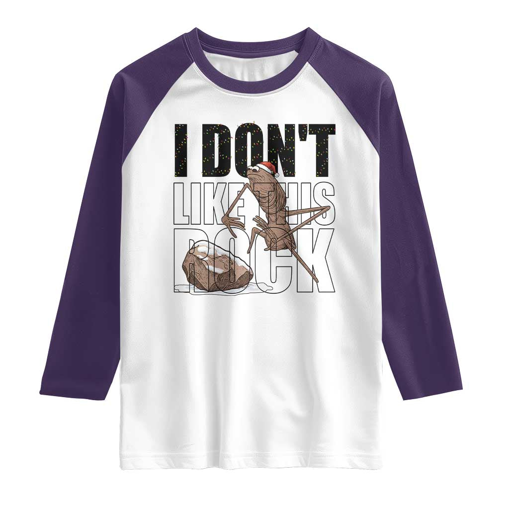 Marcus The Worm Christmas Meme Raglan Shirt I Do Not Like This Rock Xmas - Wonder Print Shop