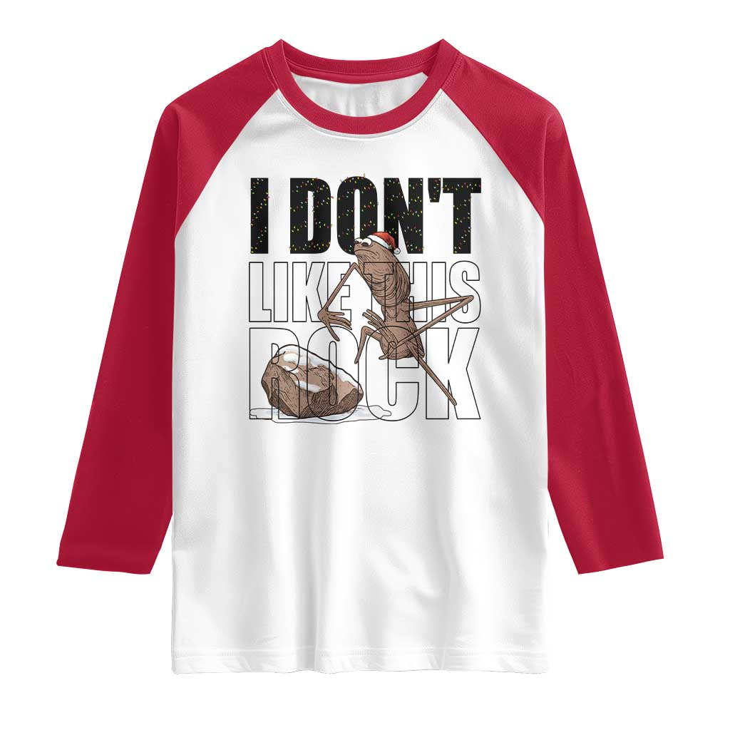 Marcus The Worm Christmas Meme Raglan Shirt I Do Not Like This Rock Xmas - Wonder Print Shop