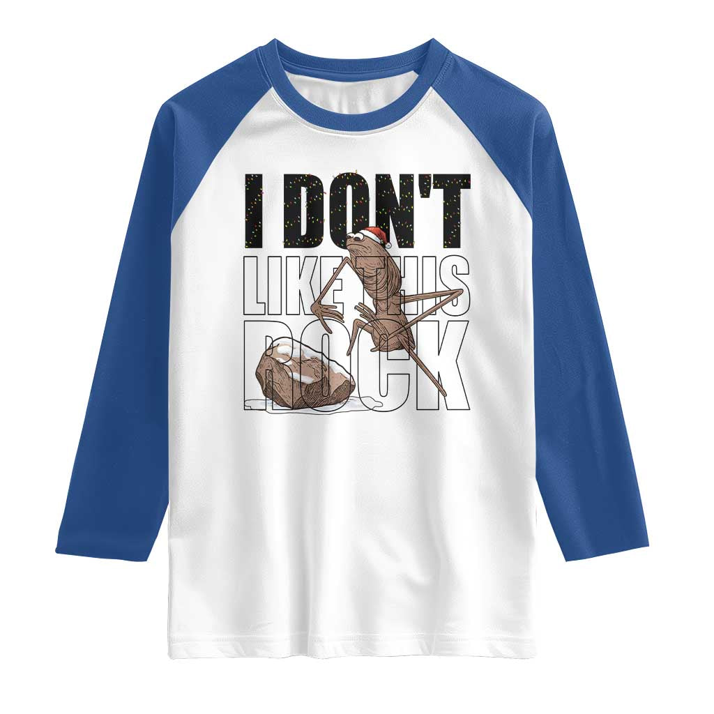 Marcus The Worm Christmas Meme Raglan Shirt I Do Not Like This Rock Xmas - Wonder Print Shop