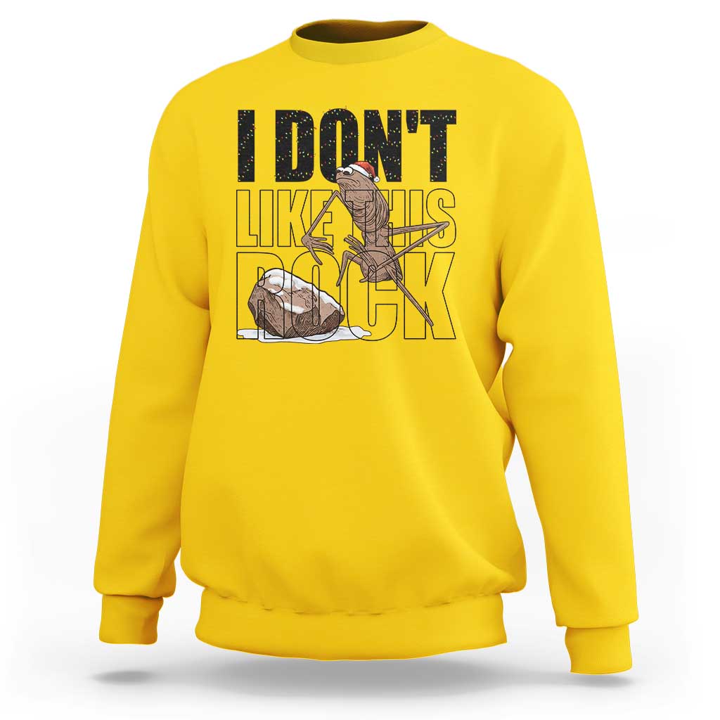 Marcus The Worm Christmas Meme Sweatshirt I Do Not Like This Rock Xmas - Wonder Print Shop