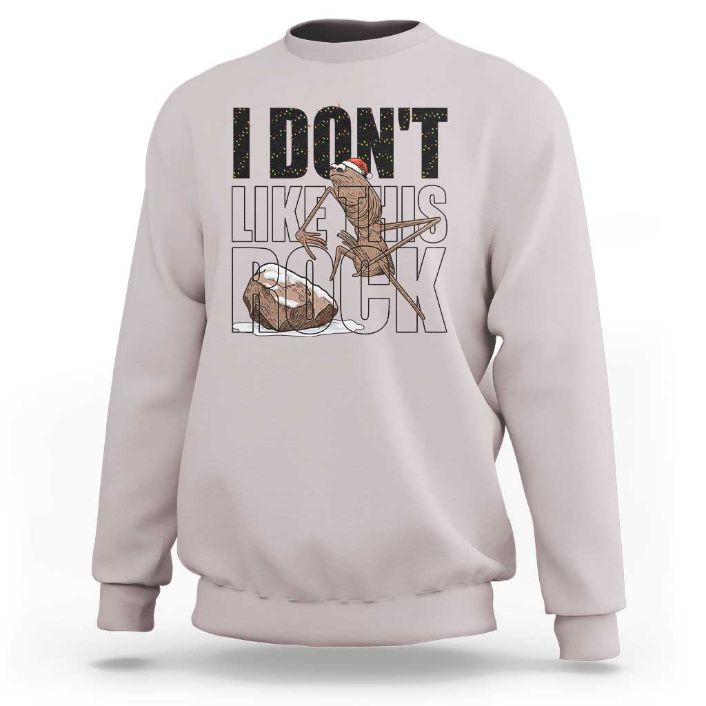 Marcus The Worm Christmas Meme Sweatshirt I Do Not Like This Rock Xmas - Wonder Print Shop
