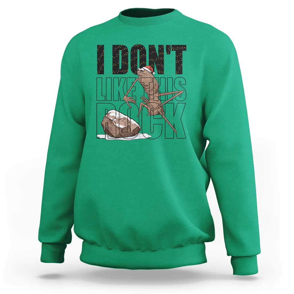 Marcus The Worm Christmas Meme Sweatshirt I Do Not Like This Rock Xmas - Wonder Print Shop