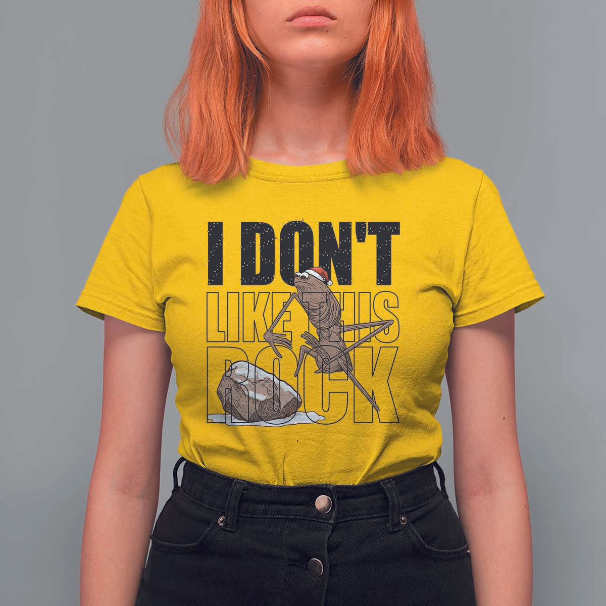 Marcus The Worm Christmas Meme T Shirt For Women I Do Not Like This Rock Xmas - Wonder Print Shop