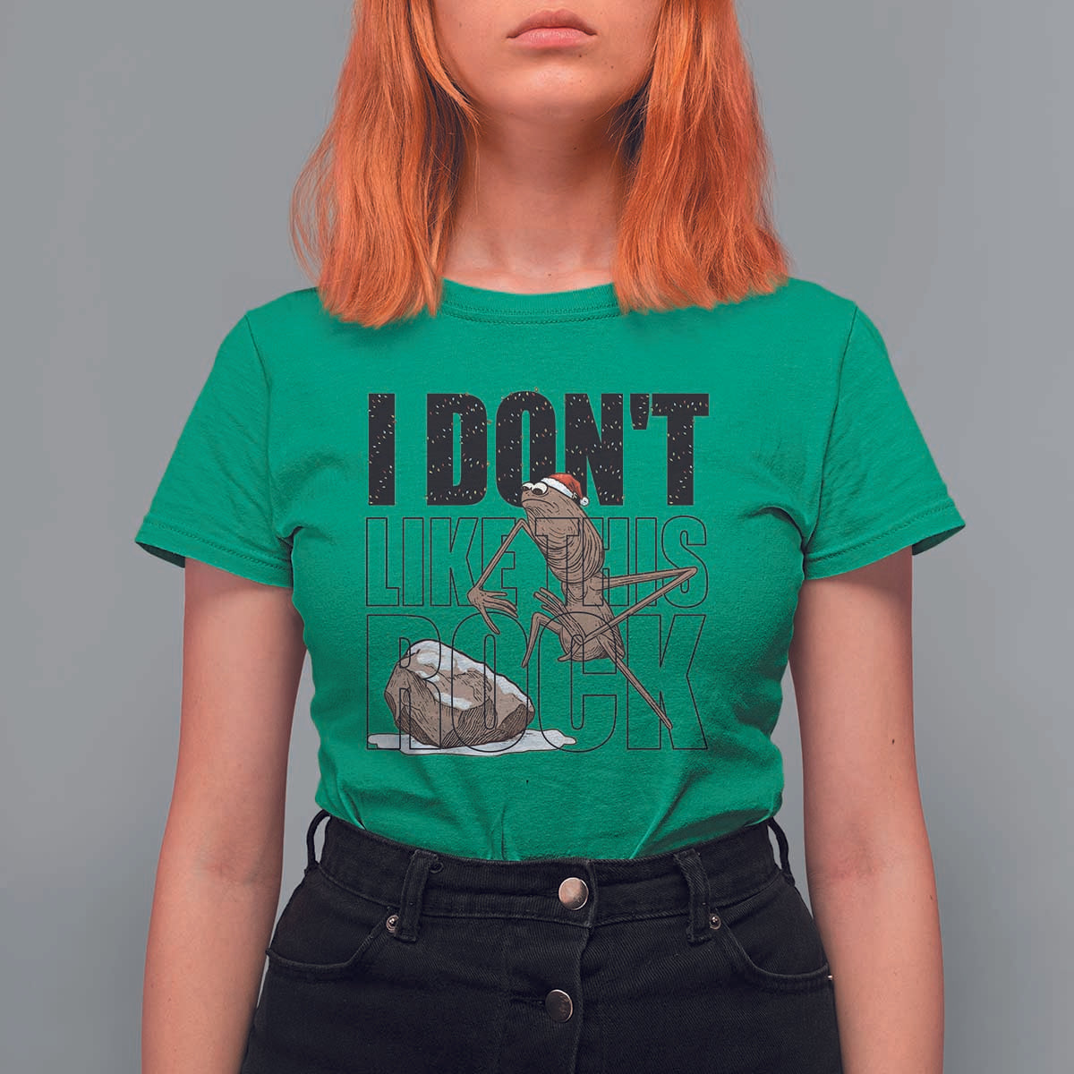 Marcus The Worm Christmas Meme T Shirt For Women I Do Not Like This Rock Xmas - Wonder Print Shop