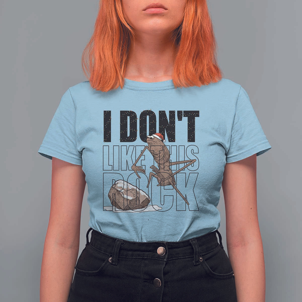 Marcus The Worm Christmas Meme T Shirt For Women I Do Not Like This Rock Xmas - Wonder Print Shop