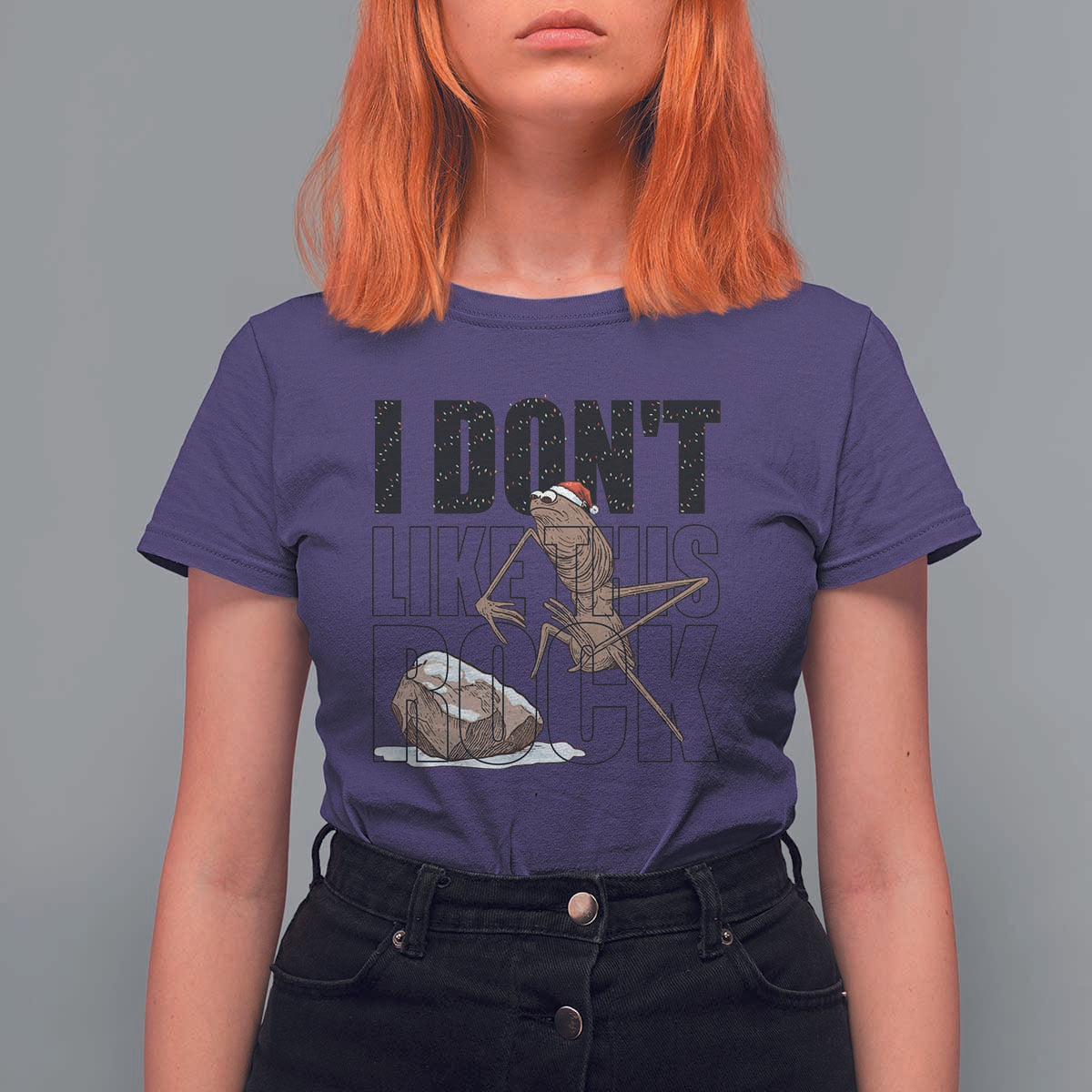 Marcus The Worm Christmas Meme T Shirt For Women I Do Not Like This Rock Xmas - Wonder Print Shop