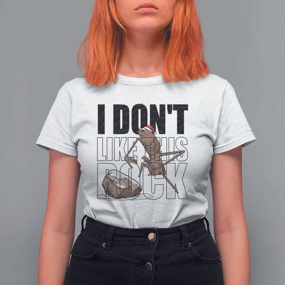Marcus The Worm Christmas Meme T Shirt For Women I Do Not Like This Rock Xmas - Wonder Print Shop