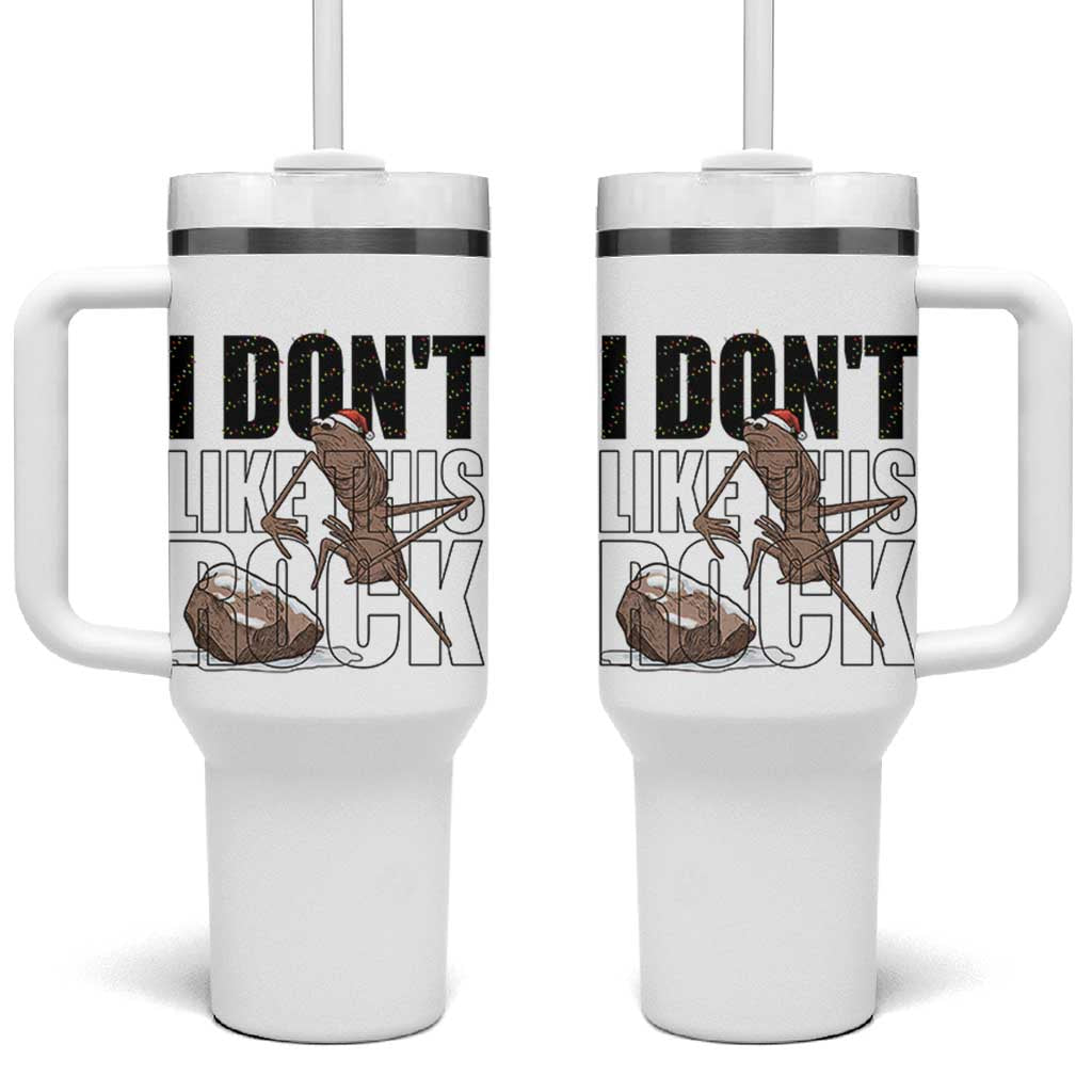 Marcus The Worm Christmas Meme Tumbler With Handle I Do Not Like This Rock Xmas - Wonder Print Shop