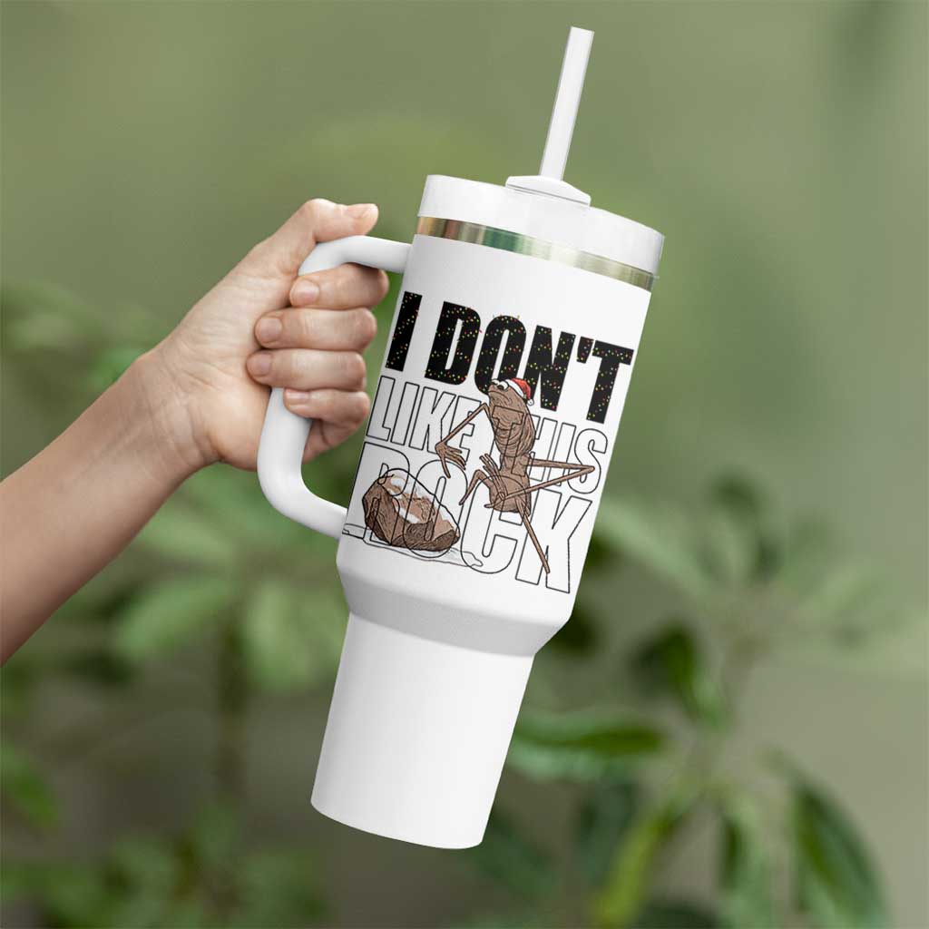 Marcus The Worm Christmas Meme Tumbler With Handle I Do Not Like This Rock Xmas - Wonder Print Shop