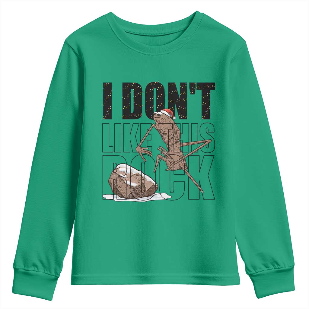 Marcus The Worm Christmas Meme Youth Sweatshirt I Do Not Like This Rock Xmas - Wonder Print Shop