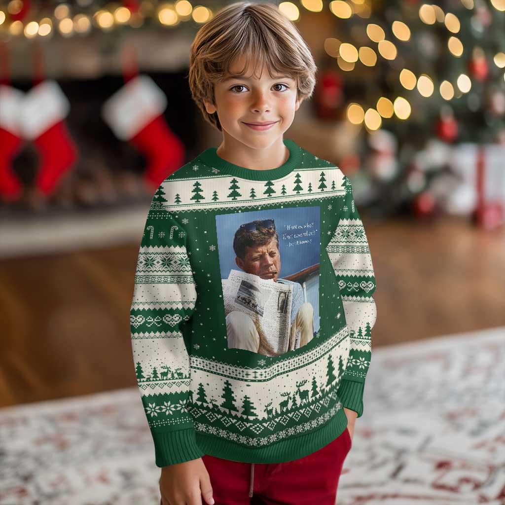 John F. Kennedy Smoking Smoker Ugly Christmas Sweater If Not Us Who If Not Now When Quote