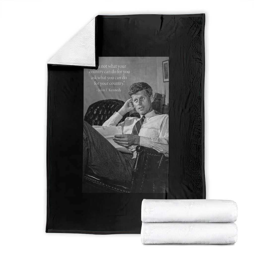 John F Kennedy Quote Throw Blanket American President History