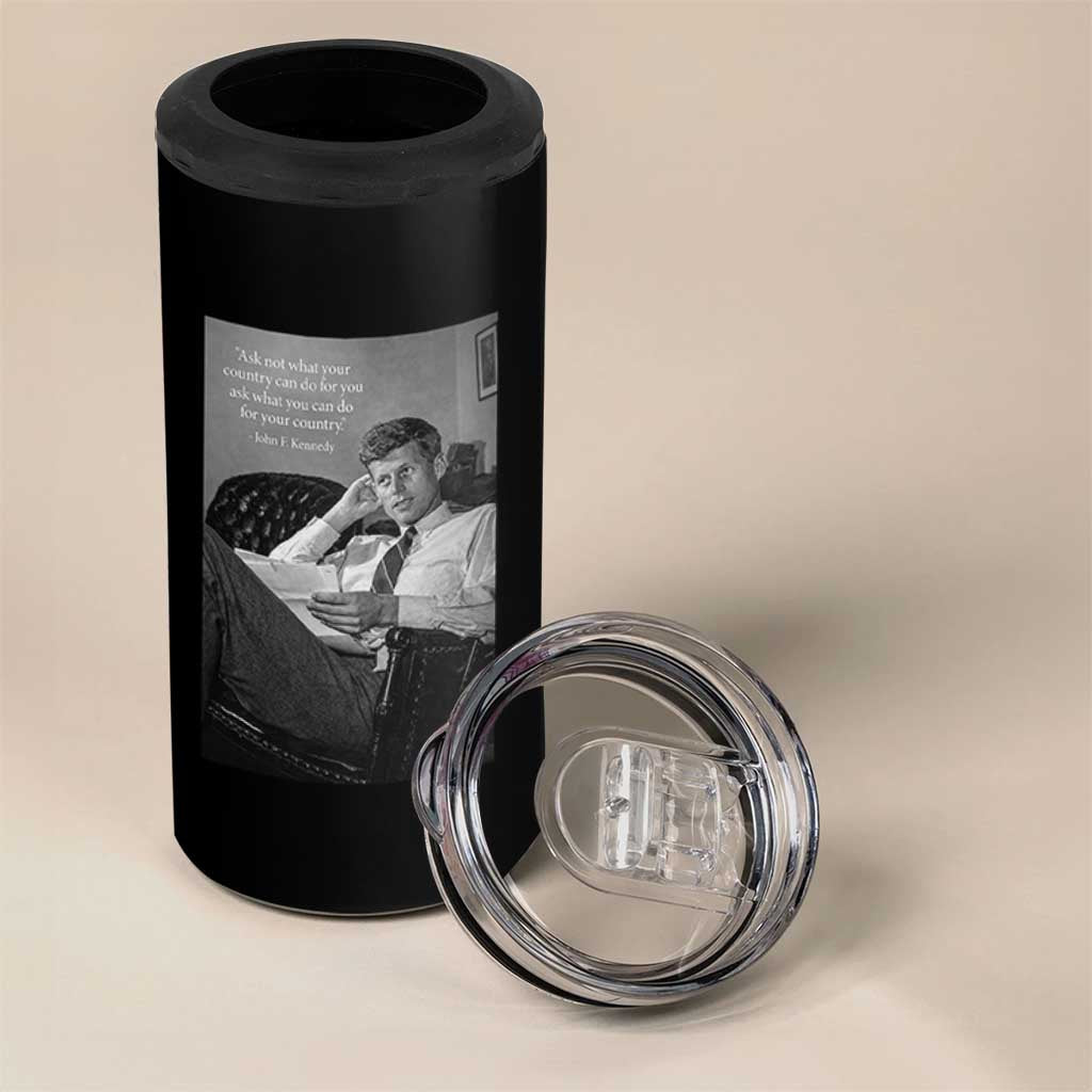 John F Kennedy Quote 4 in 1 Can Cooler Tumbler American President History
