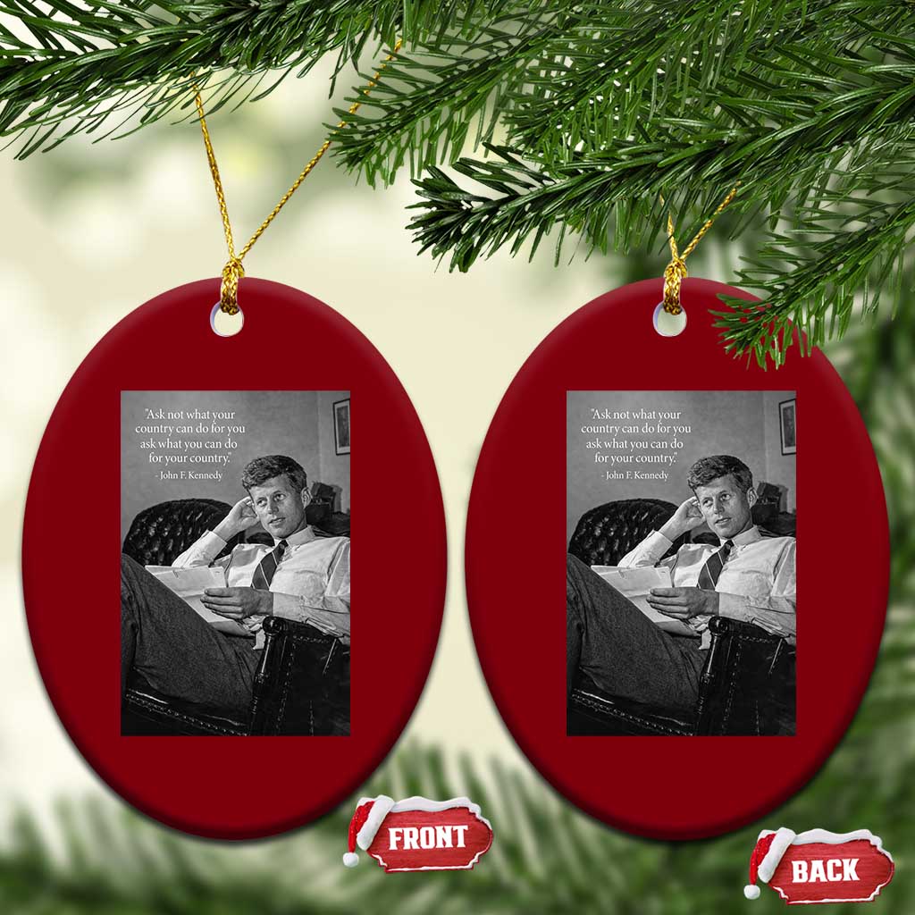 John F Kennedy Quote Ceramic Ornament American President History