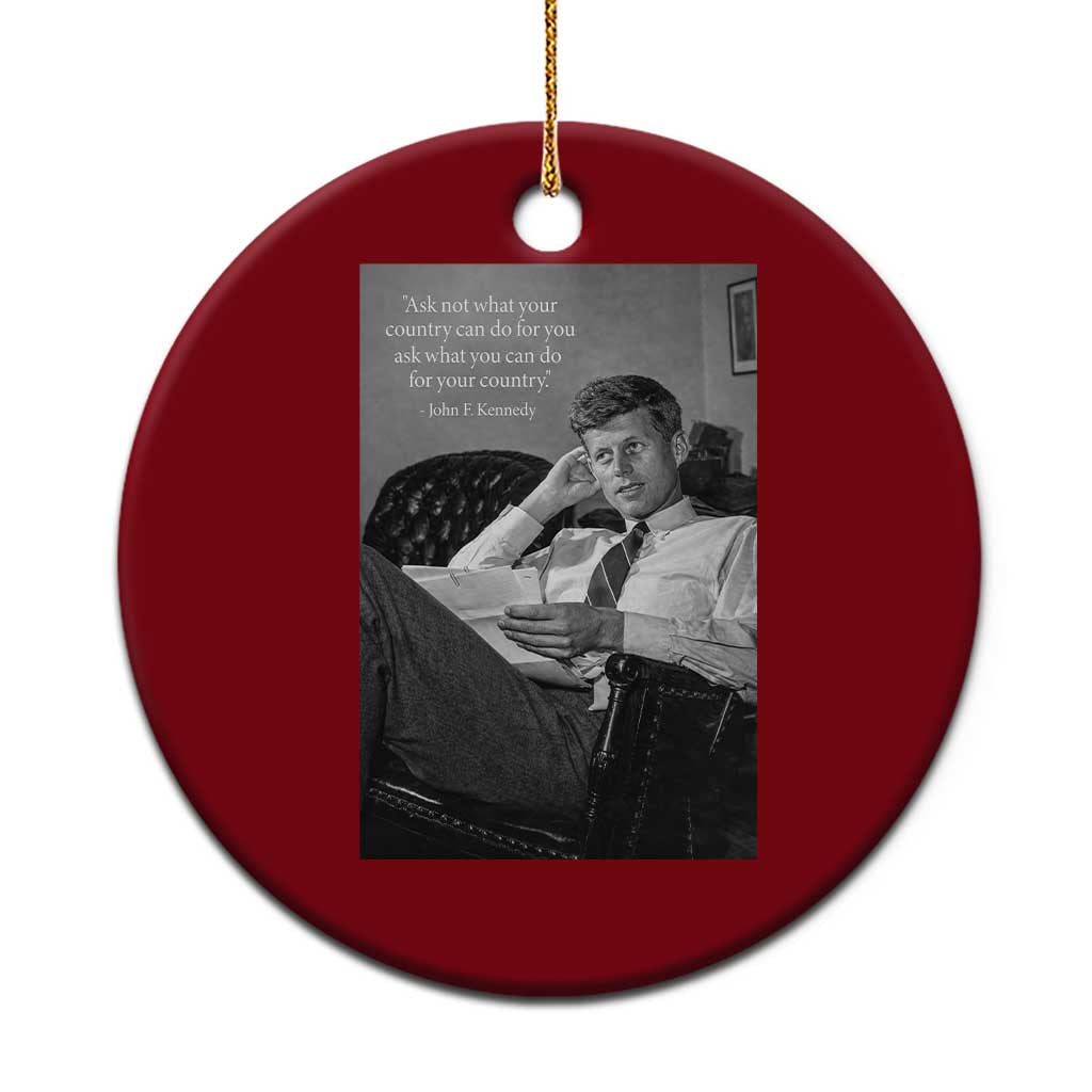 John F Kennedy Quote Ceramic Ornament American President History