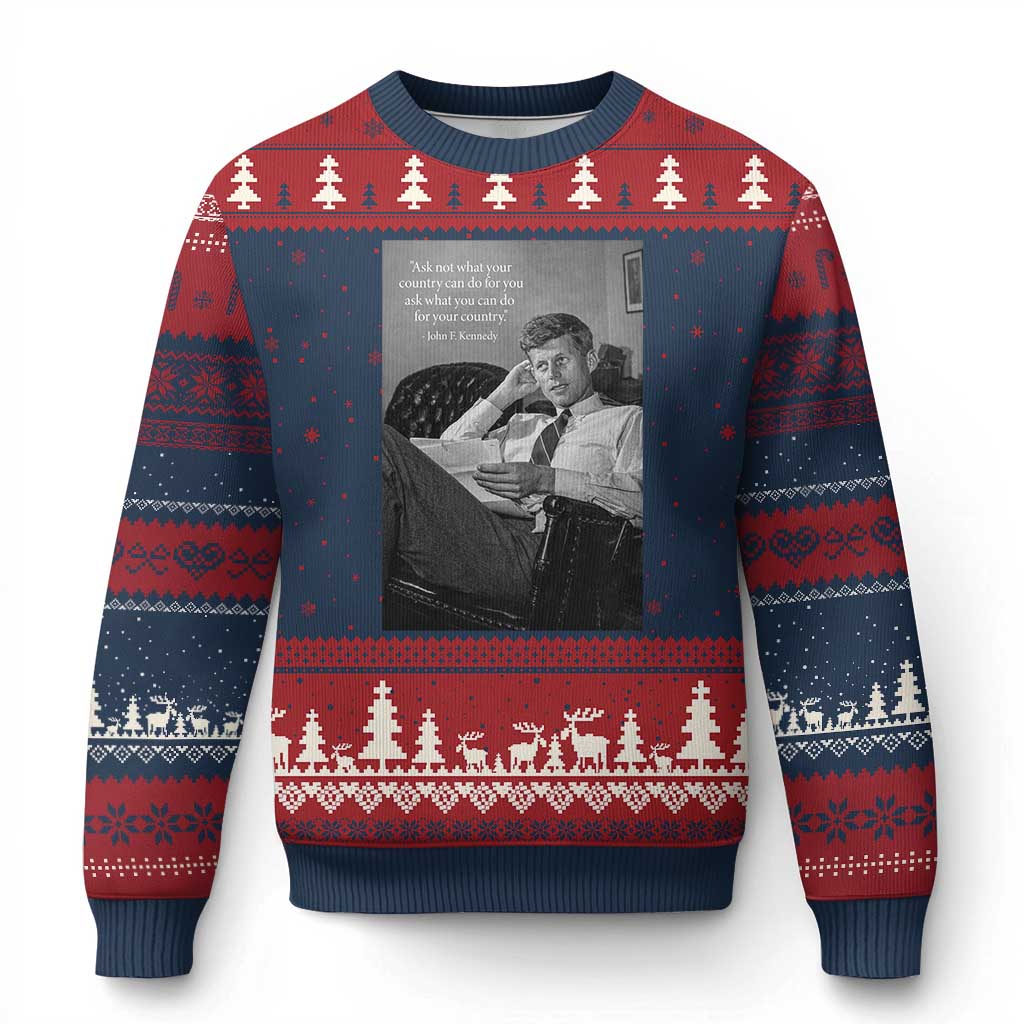 John F Kennedy Quote Ugly Christmas Sweater American President History