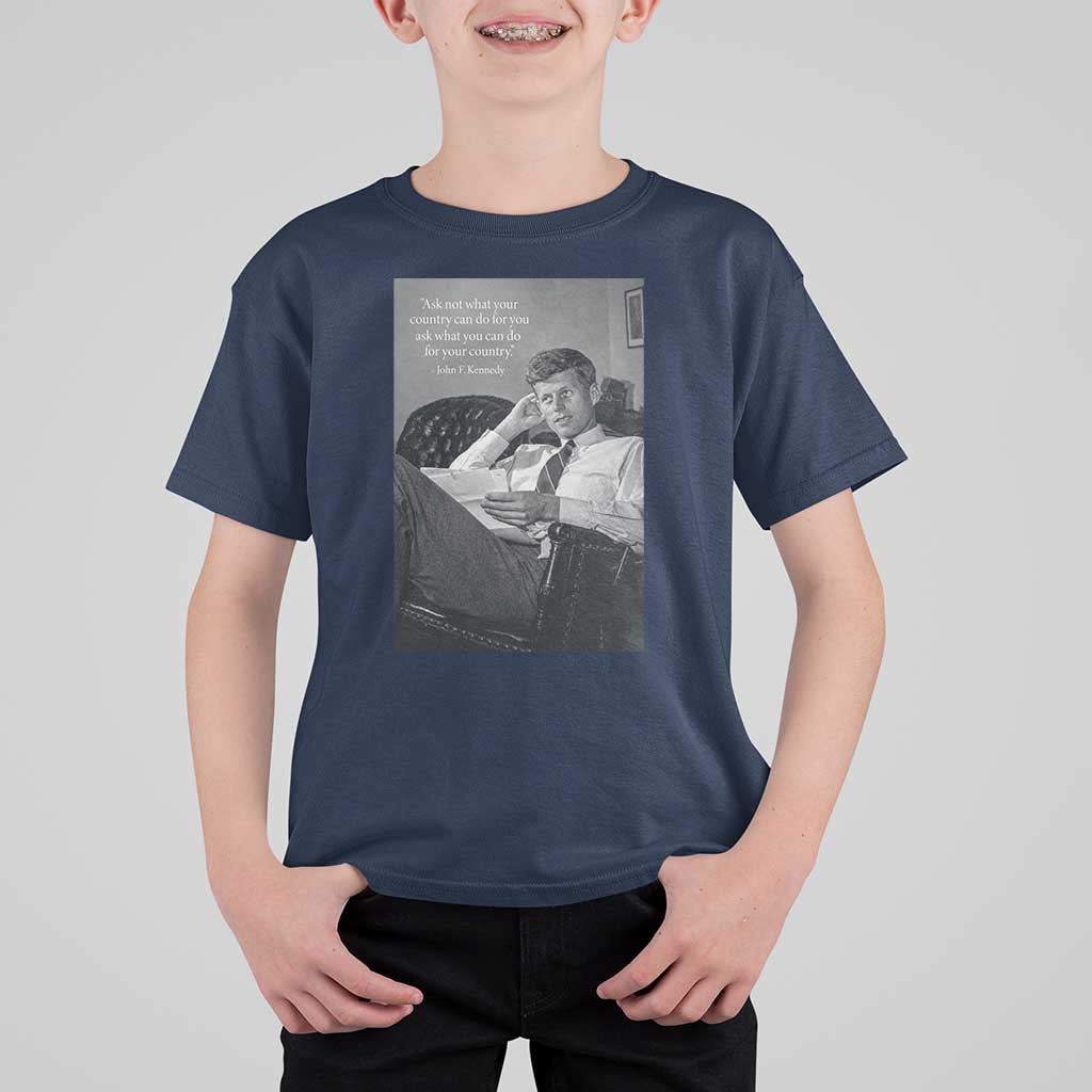 John F Kennedy Quote T Shirt For Kid American President History