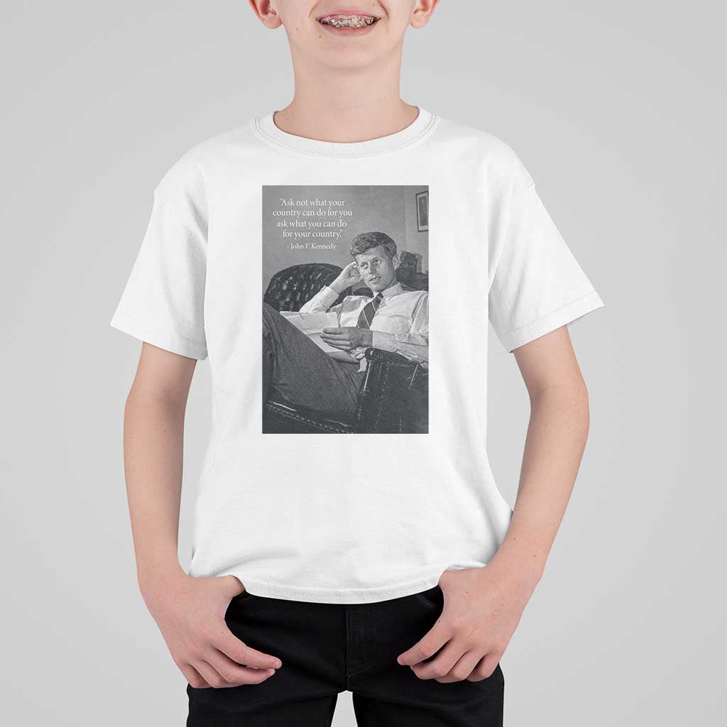 John F Kennedy Quote T Shirt For Kid American President History