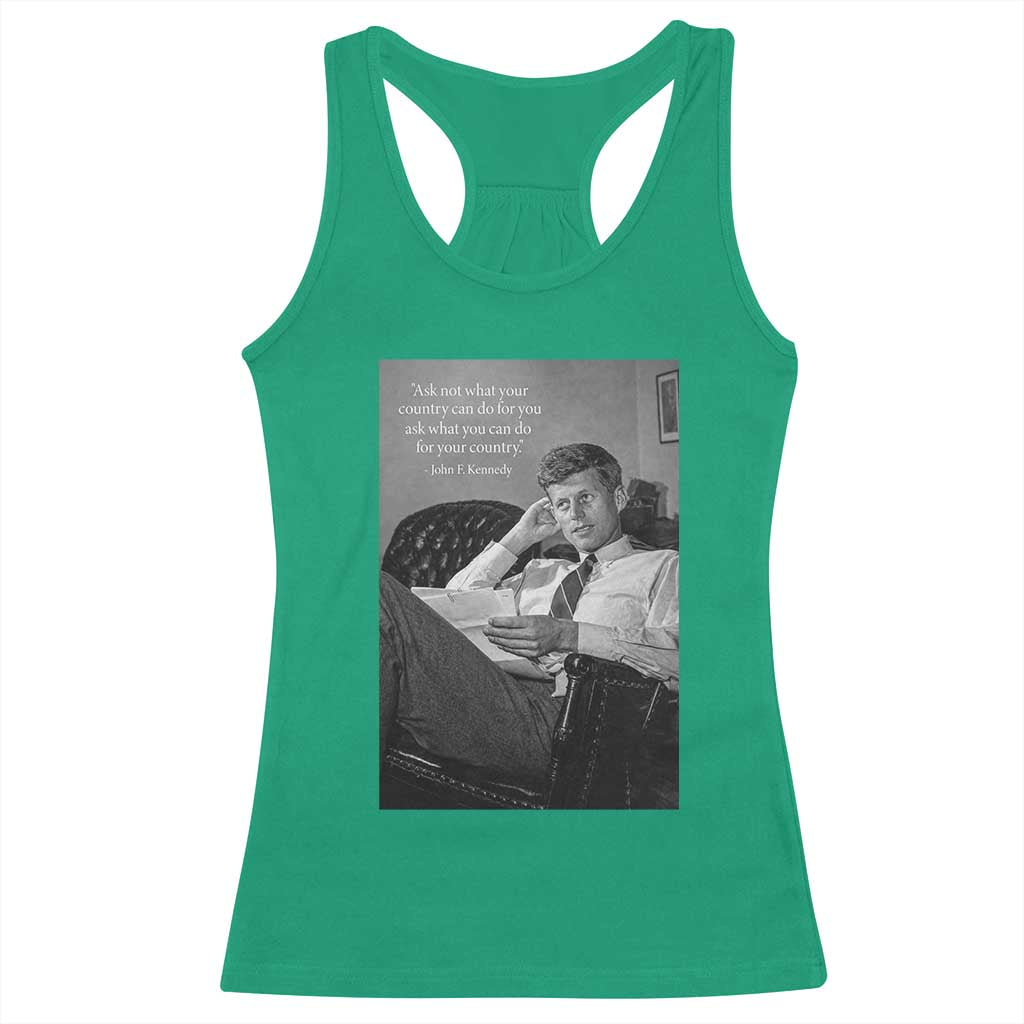 John F Kennedy Quote Racerback Tank Top American President History
