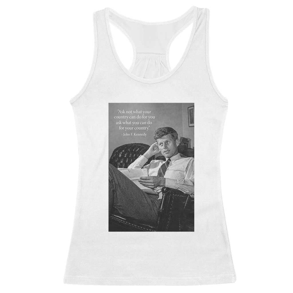 John F Kennedy Quote Racerback Tank Top American President History