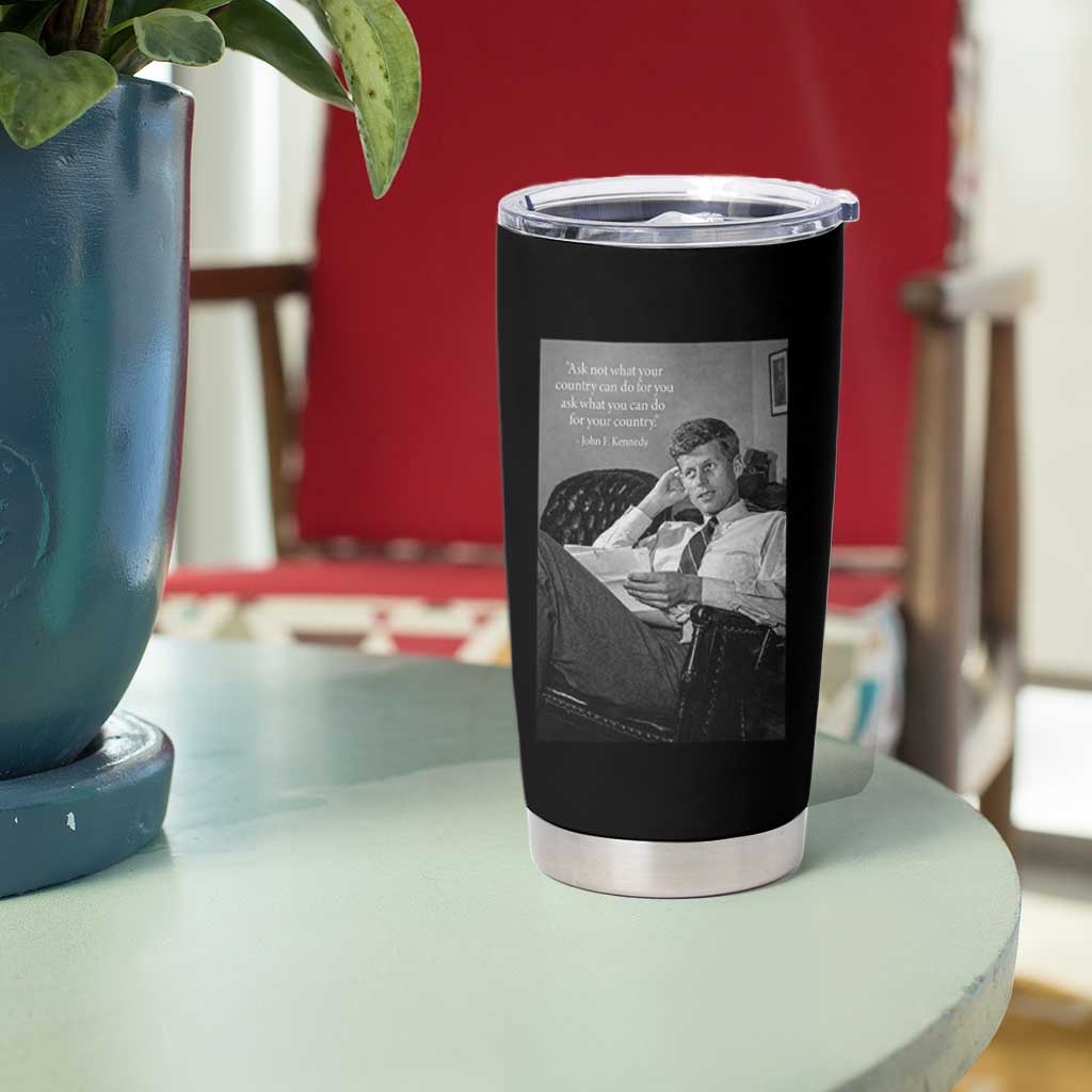 John F Kennedy Quote Tumbler Cup American President History