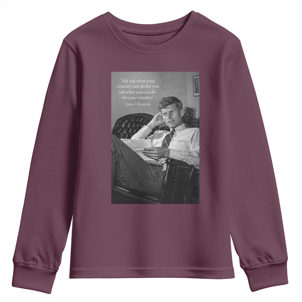 John F Kennedy Quote Youth Sweatshirt American President History