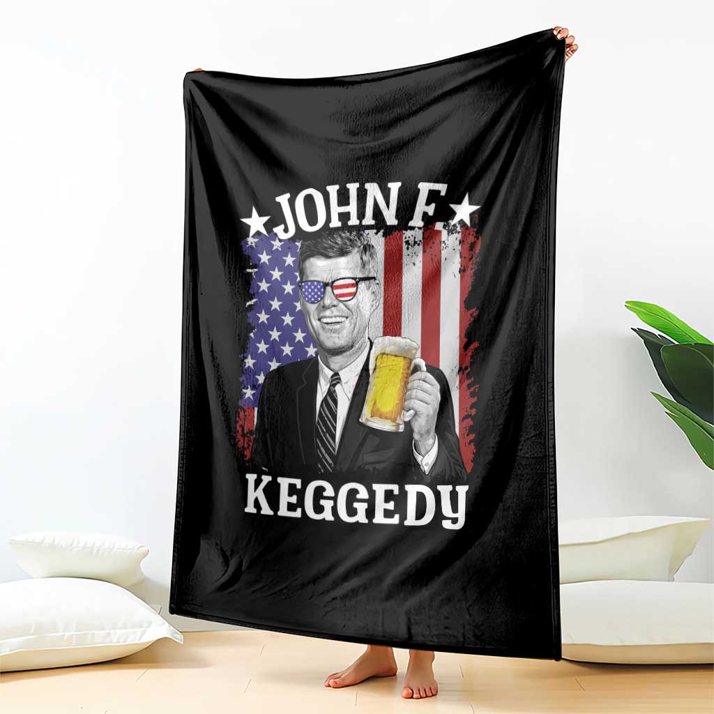 John F Kennedy Throw Blanket 4th of July America Flag Beer