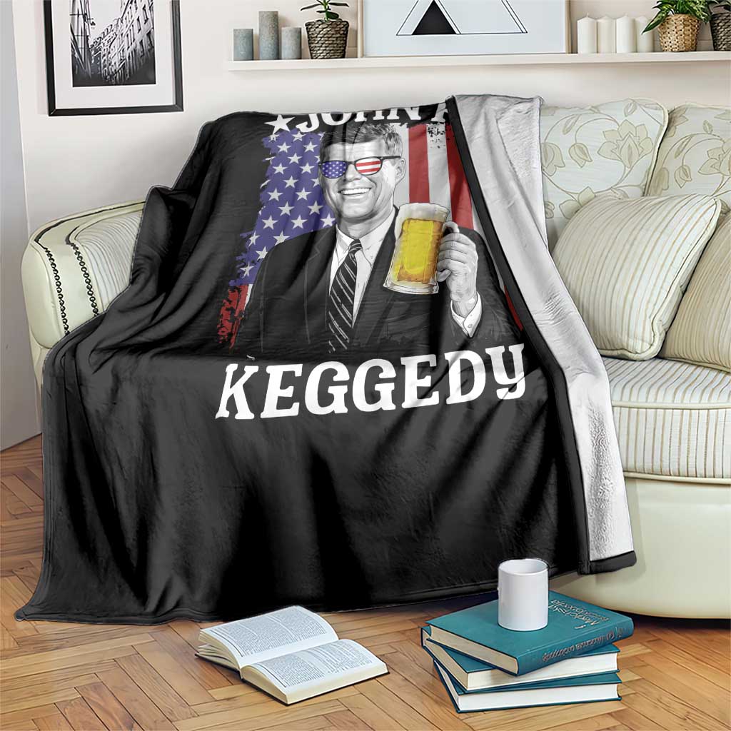 John F Kennedy Throw Blanket 4th of July America Flag Beer