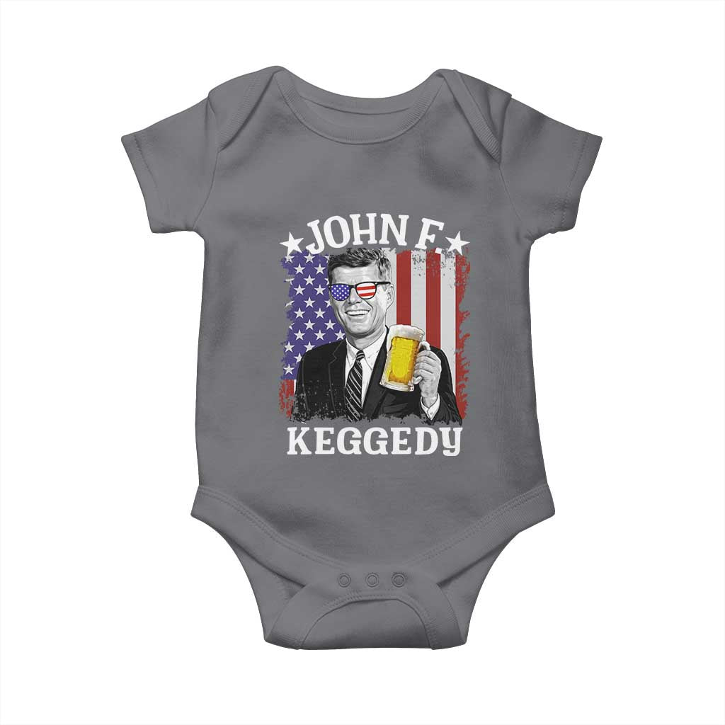 John F Kennedy Baby Onesie 4th of July America Flag Beer