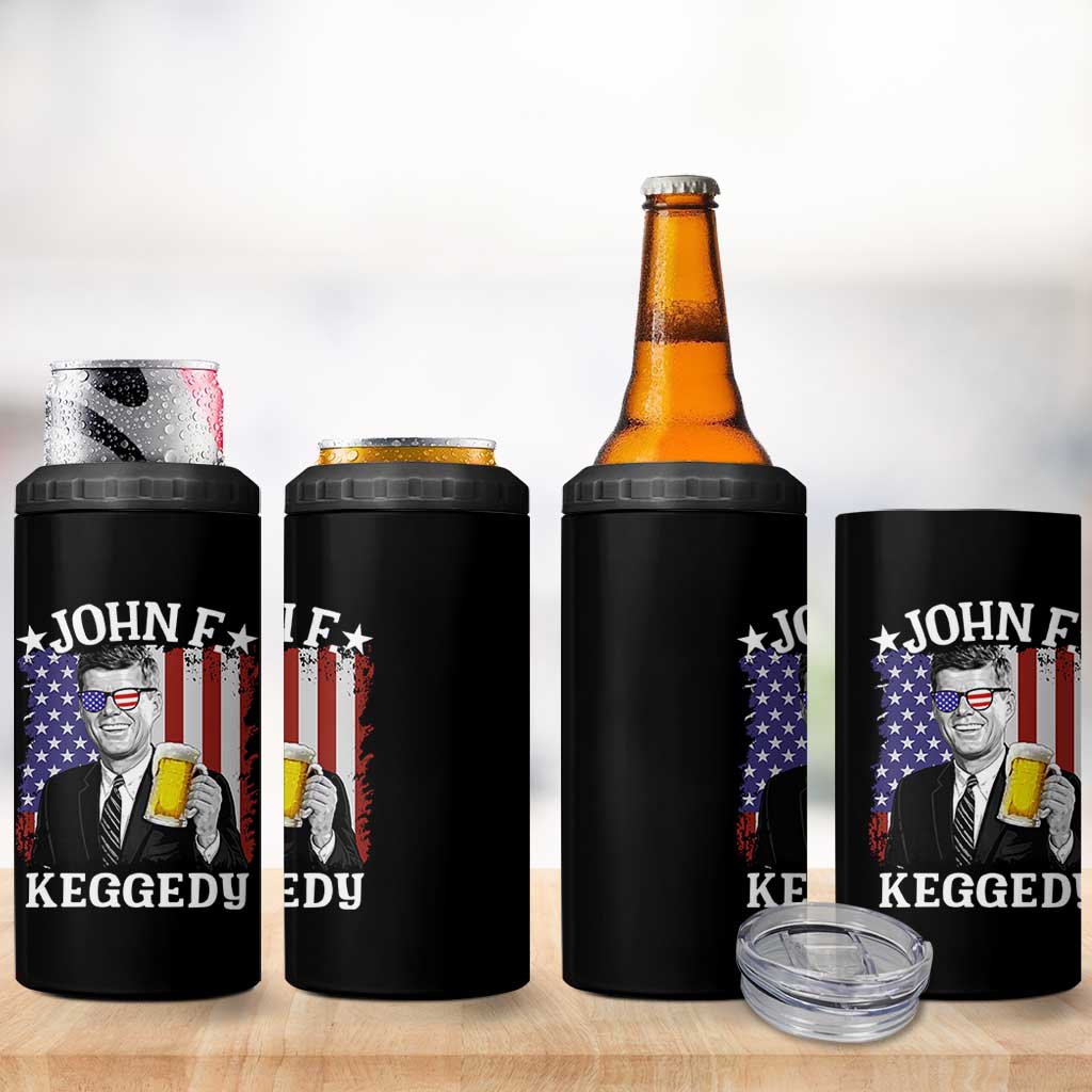 John F Kennedy 4 in 1 Can Cooler Tumbler 4th of July America Flag Beer