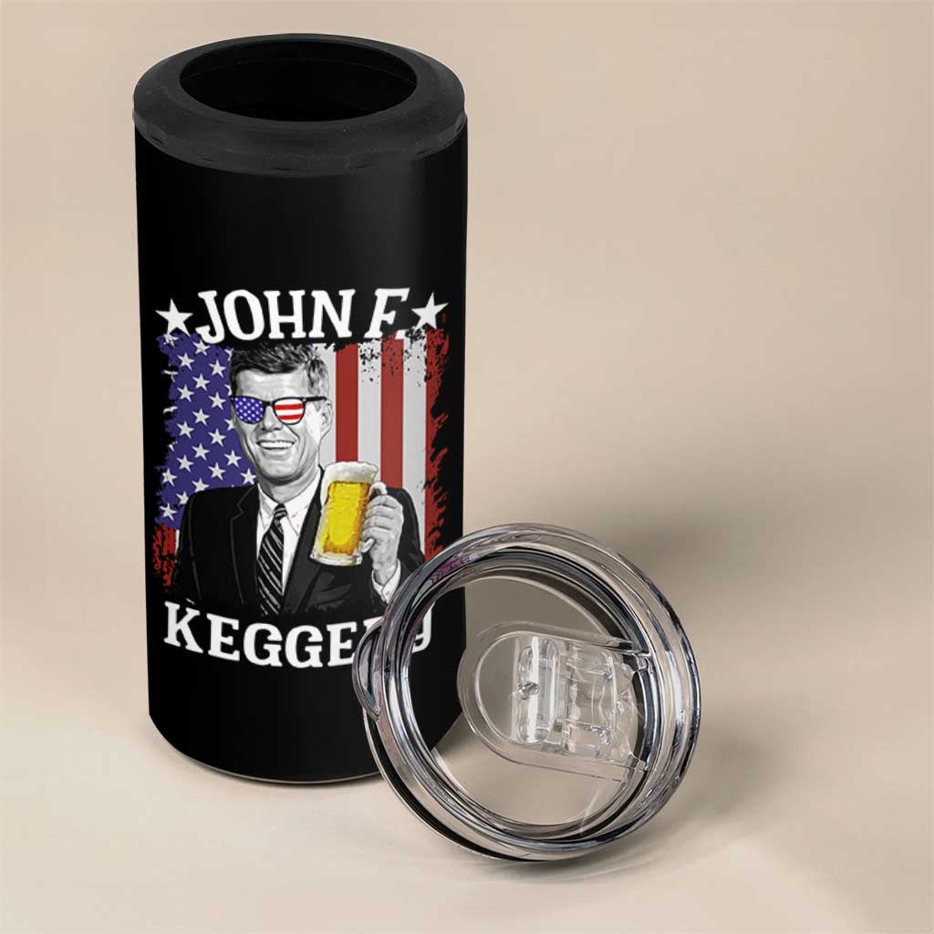 John F Kennedy 4 in 1 Can Cooler Tumbler 4th of July America Flag Beer