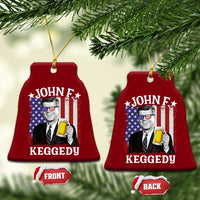 John F Kennedy Ceramic Ornament 4th of July America Flag Beer