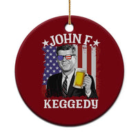 John F Kennedy Ceramic Ornament 4th of July America Flag Beer