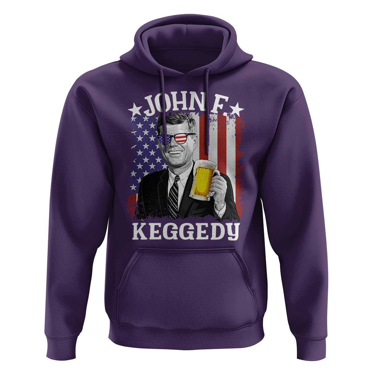 John F Kennedy Hoodie 4th of July America Flag Beer
